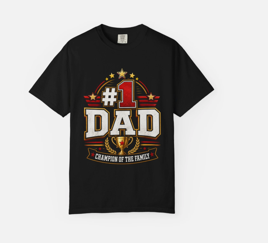 Dad Champion of the Family T-shirt Trophy Father Tee Father's day gift