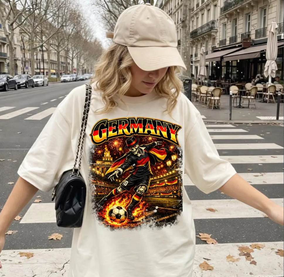 World Cup 2026 Shirt, USA Canada Mexico Soccer T-Shirt, Gothic Skull Germany Football Tee, Dark Aesthetic Streetwear, Unisex Football Gift