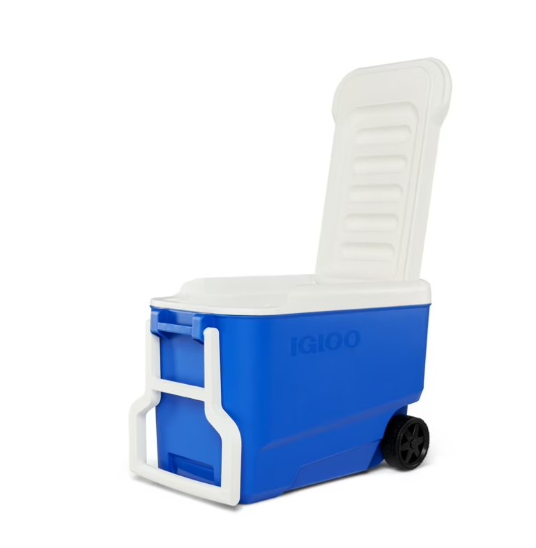 Igloo Wheelie Cool 38 QT Hard Sided Cooler with Wheels, Blue
