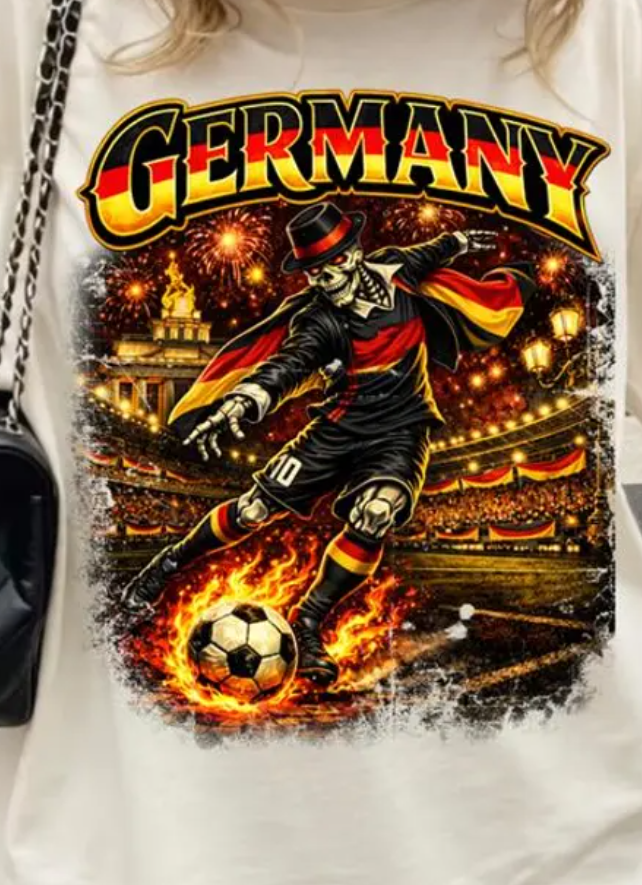 World Cup 2026 Shirt, USA Canada Mexico Soccer T-Shirt, Gothic Skull Germany Football Tee, Dark Aesthetic Streetwear, Unisex Football Gift
