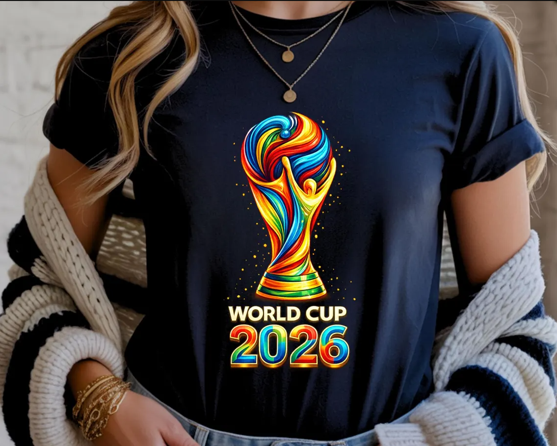 World Cup 2026 PNG Design, Colorful Soccer Graphic Tee Print , Football ,Fan Art Sublimation
