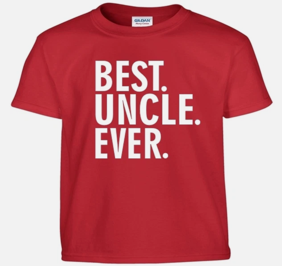 Best Uncle Ever T Shirt Fathers Day Birthday Nephew Niece Gift Tee