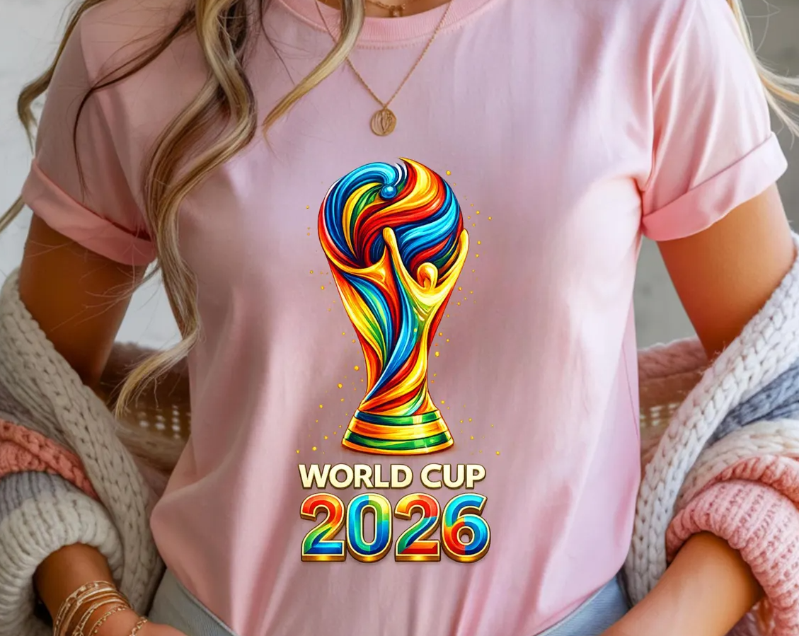 World Cup 2026 PNG Design, Colorful Soccer Graphic Tee Print , Football ,Fan Art Sublimation