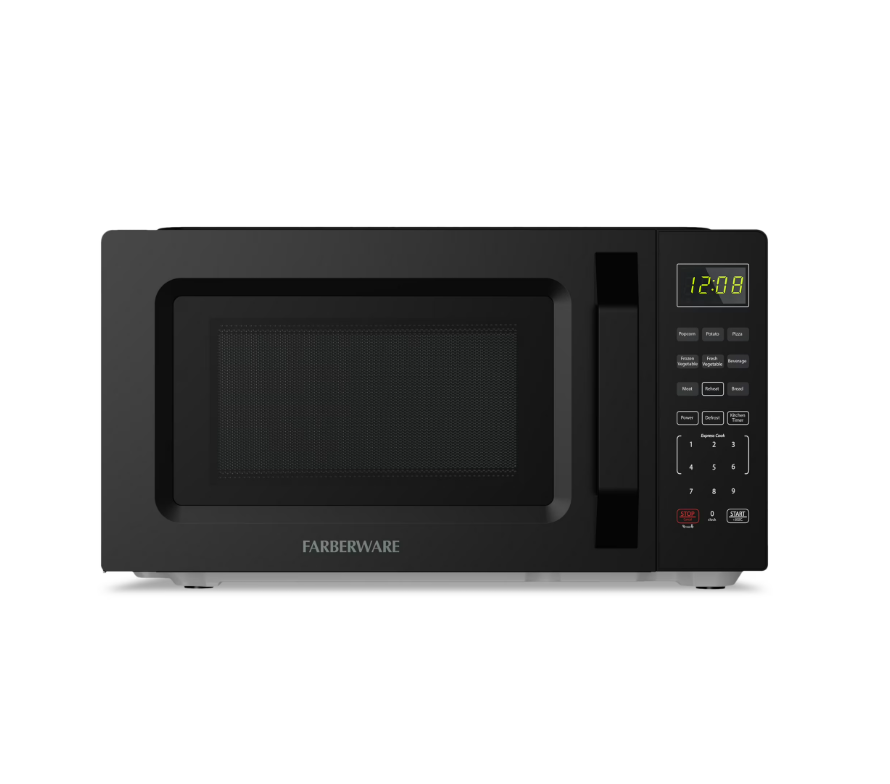 Farberware 0.7 cu ft Microwave Oven, 700W Countertop Microwave Oven with Auto Cook Menu, Black