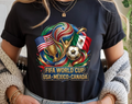 World Cup 2026 PNG Design, Colorful Soccer Graphic Tee Print , Football ,Fan Art Sublimation