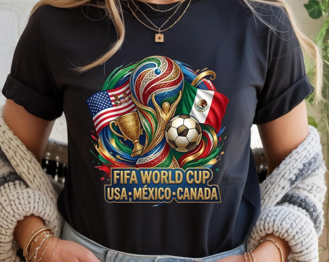 World Cup 2026 PNG Design, Colorful Soccer Graphic Tee Print , Football ,Fan Art Sublimation