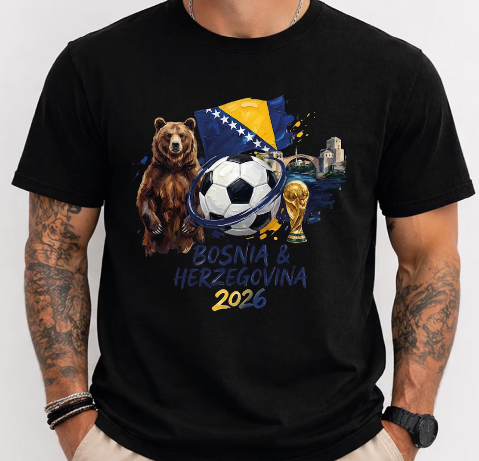 Bosnia Soccer Shirt 2026 World Cup, Bosnia and Herzegovina Football Tee, Bosnian Soccer T Shirt,FIFA 2026 Fan Shirt,Balkan Football Fan Gift
