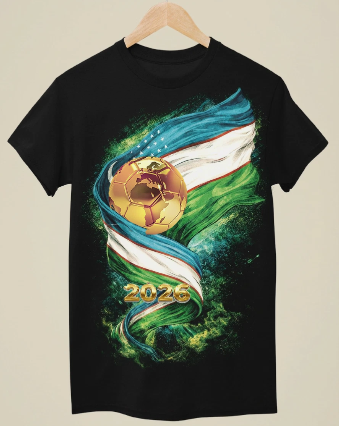 WC 2026 INSPIRED Cool Unisex Black T-Shirt - Uzbekistan