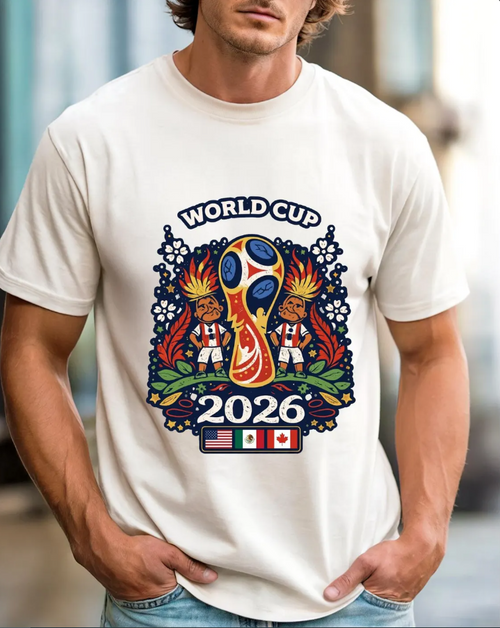 2026 World Cup Mascot Soccer Ball T-Shirt | Retro Football Fan Apparel
