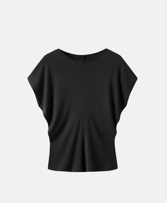 Linen-Blend Round Neck Relaxed Summer Top
