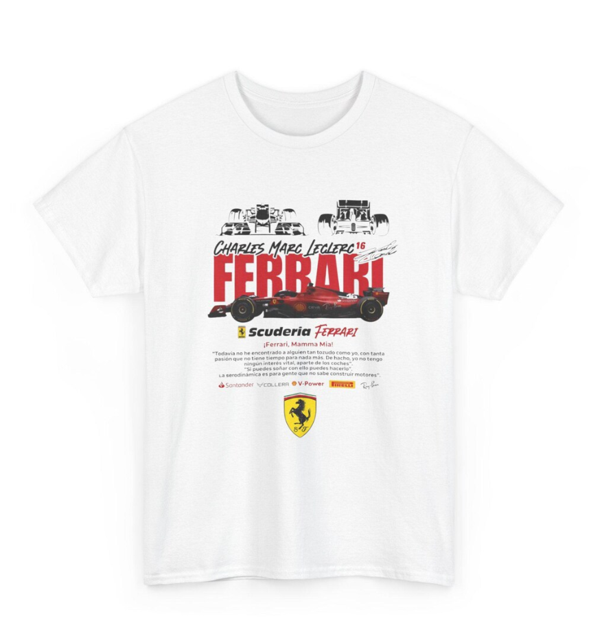 Charles Leclerc Ferrari F1 Racing T-Shirt Vintage Scuderia Graphic Tee