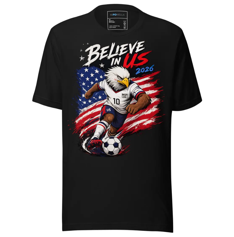 USA Soccer Eagle Shirt, Believe In Us 2026 T-Shirt, American Flag Soccer Graphic Tee, Patriotic Football Fan Gift, World Cup USA Shirt