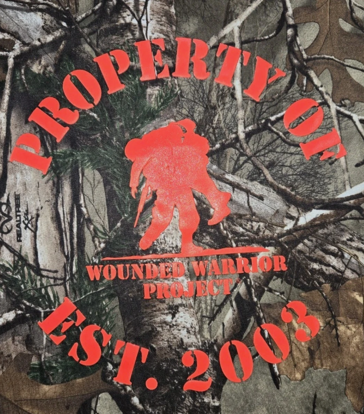 Mens Under Armour T Shirt Wounded Warrior Project Realtree Camouflage Large