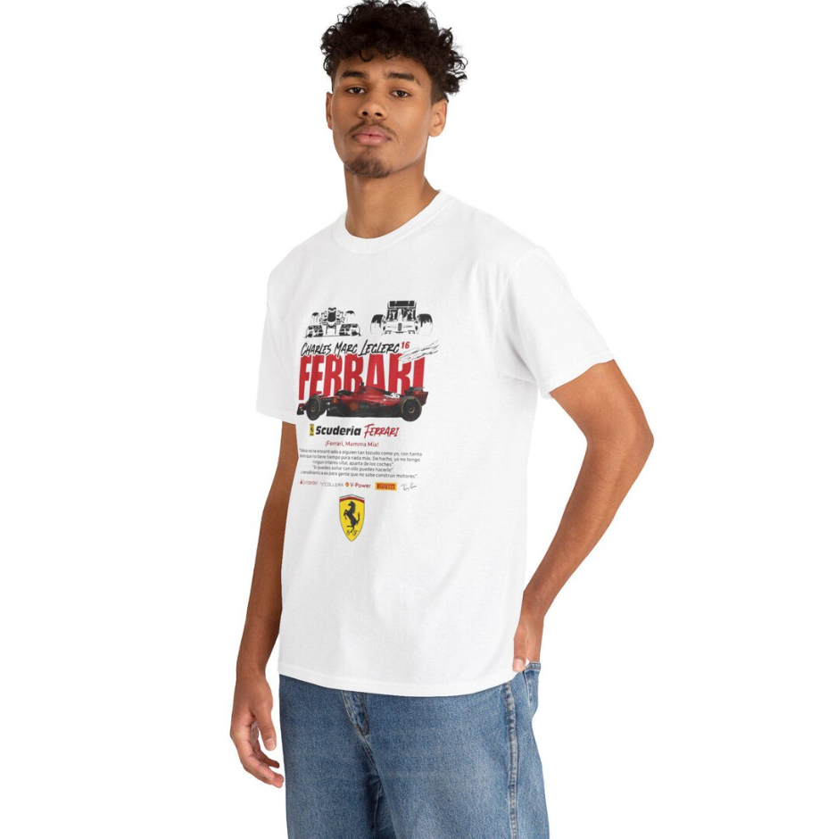 Charles Leclerc Ferrari F1 Racing T-Shirt Vintage Scuderia Graphic Tee