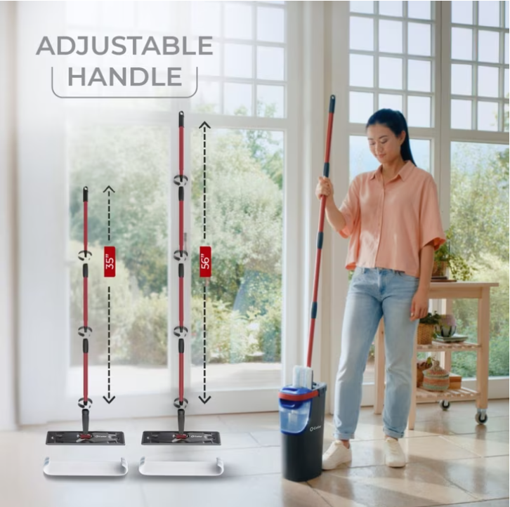 O-Cedar H2prO™ Flat Mop System with Dual Tank Design and Reusable Microfiber Pads
