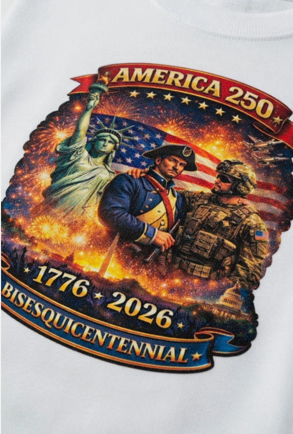 America 250 Bisesquicentennial T-Shirt 1776-2026 Patriotic USA Tee