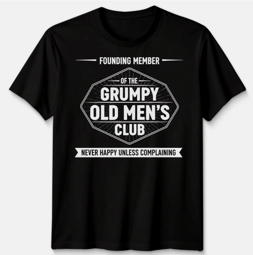 Grumpy Old Men'S Club Mens T Shirt Funny Dad Grandad Fathers Day Joke Gift Top