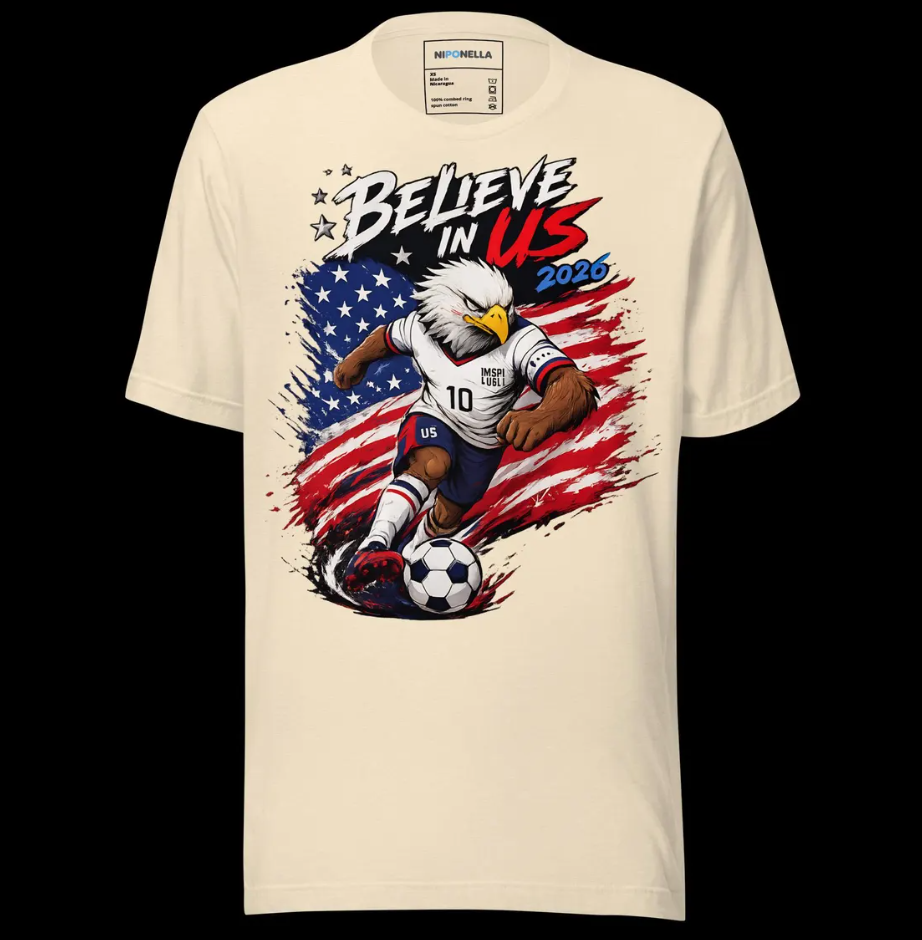 USA Soccer Eagle Shirt, Believe In Us 2026 T-Shirt, American Flag Soccer Graphic Tee, Patriotic Football Fan Gift, World Cup USA Shirt