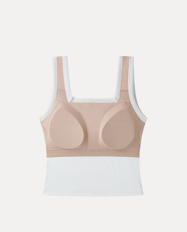 Slinky Square Open-Back Bra Tank Top