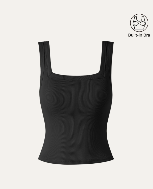 Slinky Square Open-Back Bra Tank Top