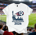2026 Soccer Season T-Shirt – Statue of Liberty & City Design
