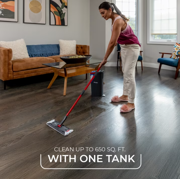 O-Cedar H2prO™ Flat Mop System with Dual Tank Design and Reusable Microfiber Pads