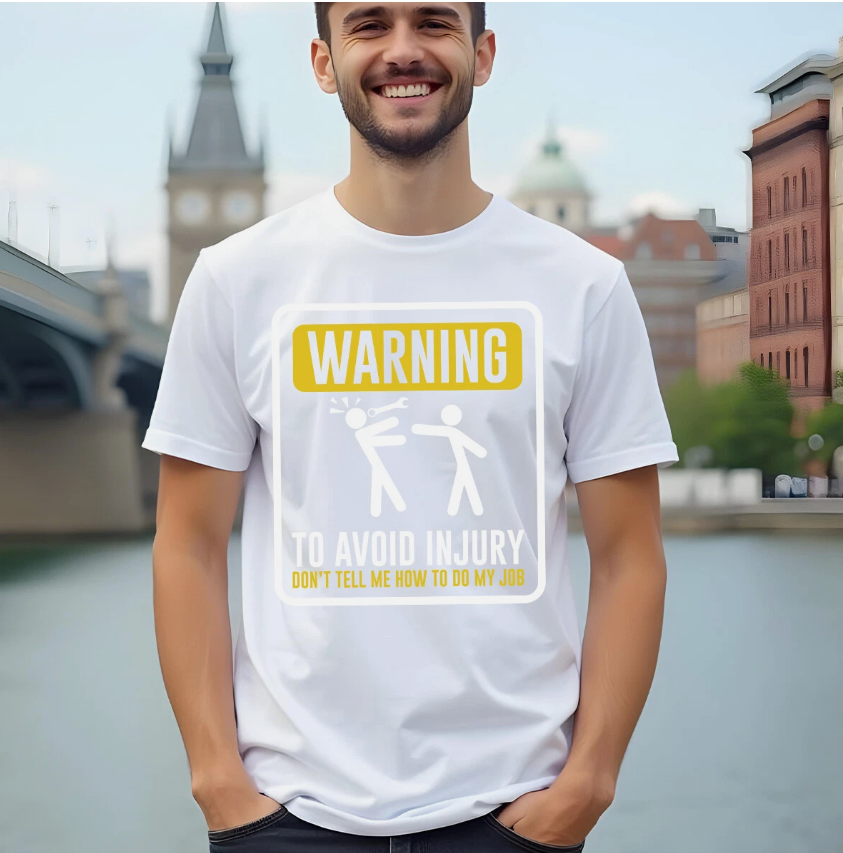 Mens Worker Injury Warning Funny Fathers Day T-Shirt Tee Best Dad Ever Papa