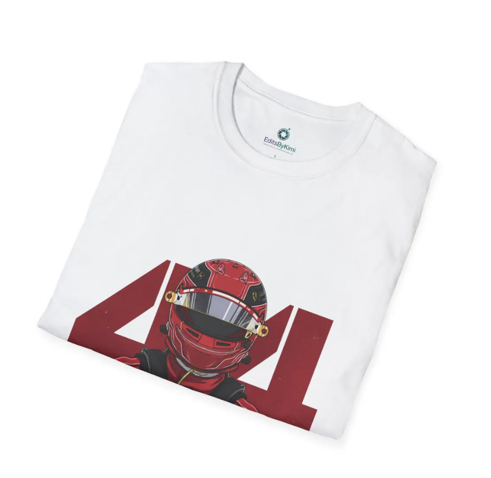 Lewis Hamilton Ferrari 44 Inspired T Shirt Custom F1 Fan Tee No 44 Racing Suit Graphic Gift for Formula 1 Lovers
