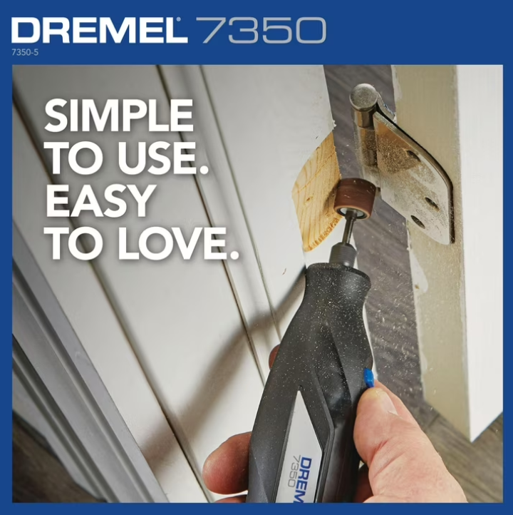 Dremel 7350-5W 4V-Cordless Single Speed Rotary Tool with Integrated 2Ah Li-Ion Battery & 7 Accessories