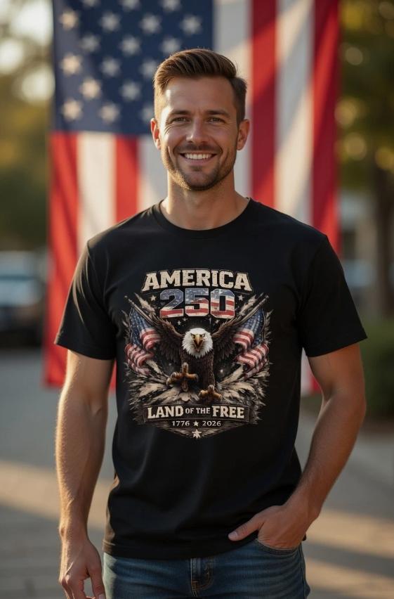 America 250 Years Freedom Shirt 1776-2026 Patriotic USA Flag July 4th Tee