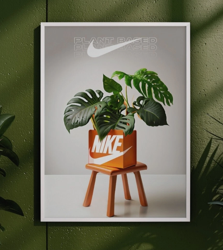 Nike Plant Based Art Canvas Poster Wall Art Home Decor Gift Idea