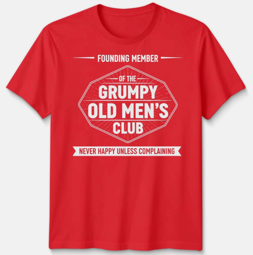 Grumpy Old Men'S Club Mens T Shirt Funny Dad Grandad Fathers Day Joke Gift Top