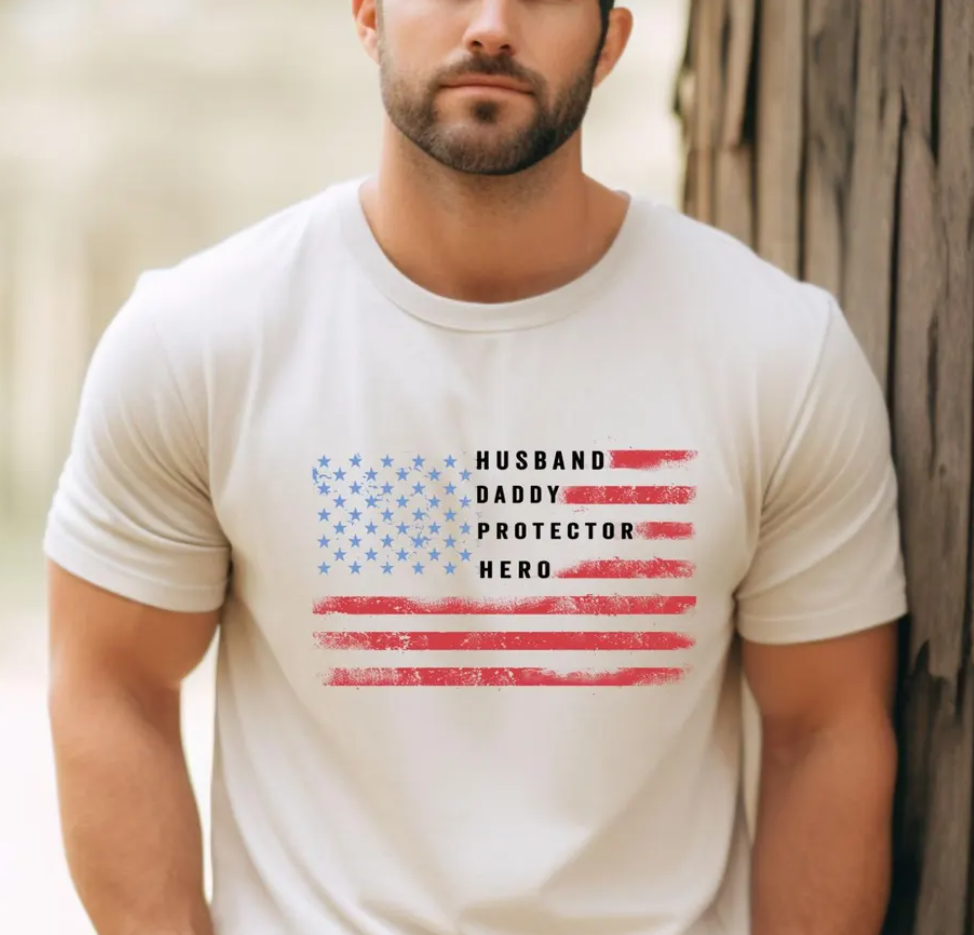 Dad USA Flag Patriotic Shirt, Fathers Day Gift For Father T-Shirt, Gifts For Dad, Patriotic Shirts For Men, Best Dad Gifts, Father Day Shirt