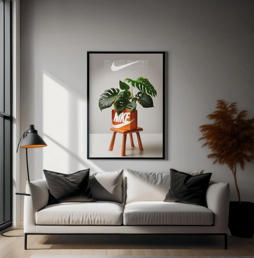 Nike Plant Based Art Canvas Poster Wall Art Home Decor Gift Idea