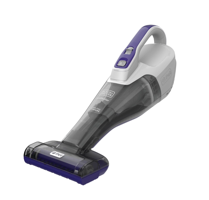 BLACK+DECKER Furbuster Cordless Handheld Vacuum, for Car, Pet Hair & Multi-Surfaces, Powerful Suction, HLVB315JP07W