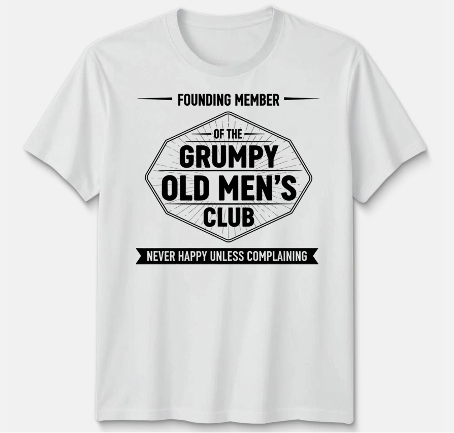 Grumpy Old Men'S Club Mens T Shirt Funny Dad Grandad Fathers Day Joke Gift Top