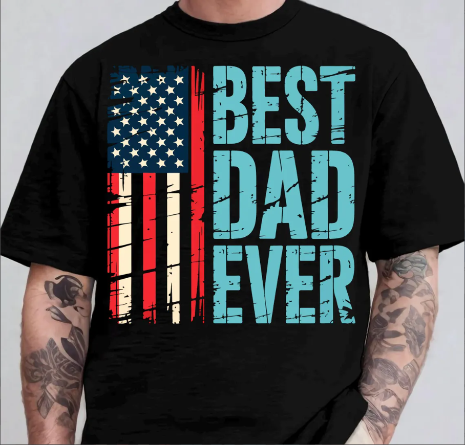 Best Dad Ever Patriotic PNG | American Flag Father’s Day Sublimation Design