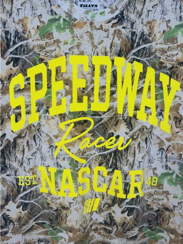 NASCAR Speedway Camo NEW Boxy Tee T Shirt