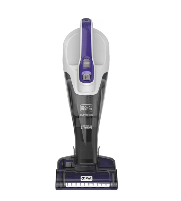 BLACK+DECKER Furbuster Cordless Handheld Vacuum, for Car, Pet Hair & Multi-Surfaces, Powerful Suction, HLVB315JP07W