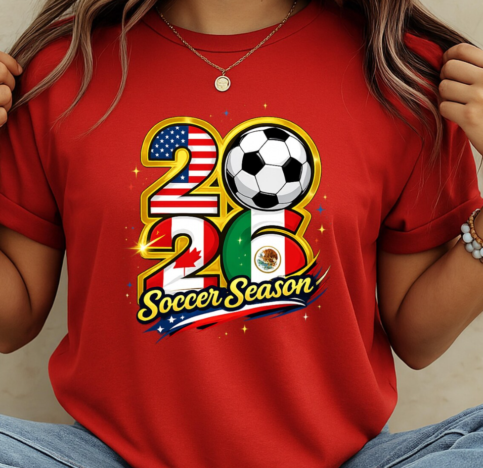 Soccer 2026 Shirt, USA Canada Mexico Soccer Tee, Football Fan Shirt, Match Day Graphic Tee, Soccer Lover Gift