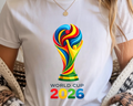 World Cup 2026 PNG Design, Colorful Soccer Graphic Tee Print , Football ,Fan Art Sublimation