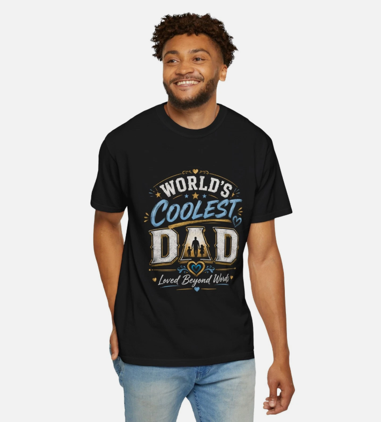 Father's Day Gift World's Coolest Dad T-shirt Loved Beyond Words Dad Tee
