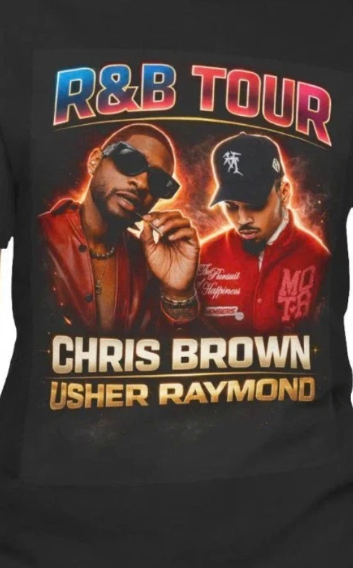 R&B Tour Chris Brown and Usher Raymond _ Concert Graphic T-shirt