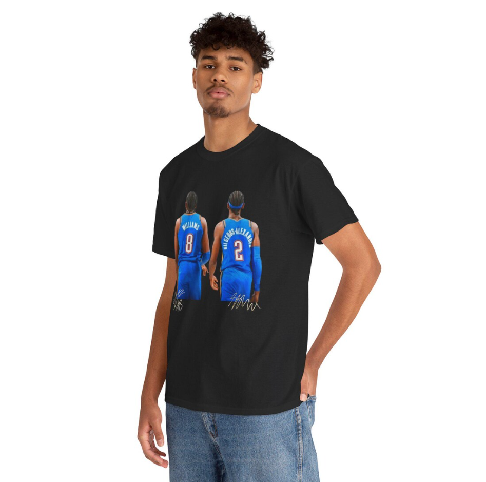 Jalen Williams and Shai Gilgeous Alexander OKC T Shirt Autograph Edition