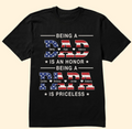 Father’s Day Gift – “Being a Dad Is an Honor” Personalized Shirt, Matching Father Child Outfit, Custom Family Tee