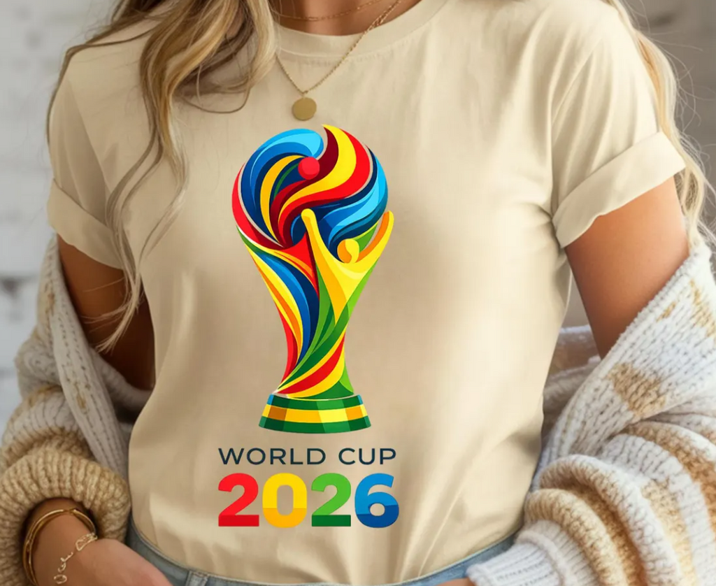 World Cup 2026 PNG Design, Colorful Soccer Graphic Tee Print , Football ,Fan Art Sublimation
