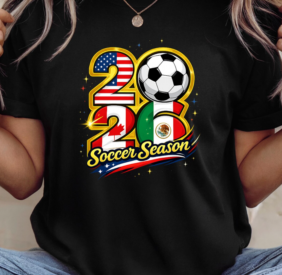 Soccer 2026 Shirt, USA Canada Mexico Soccer Tee, Football Fan Shirt, Match Day Graphic Tee, Soccer Lover Gift
