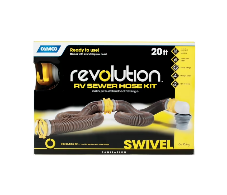 Camco Revolution 360 Heavy-Duty 20-Foot Camper RV Sewer Hose Kit