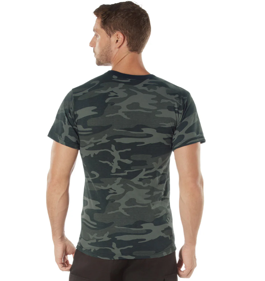 Black Camouflage Crew Neck T-Shirt