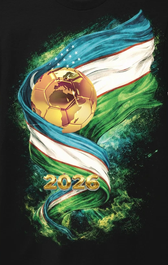 WC 2026 INSPIRED Cool Unisex Black T-Shirt - Uzbekistan